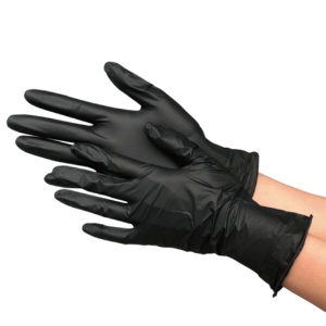 川西工業　ニトリル　使いきり手袋　フェリーチェ　粉なし　ブラック　Ｓ　＃２０６６－Ｓ　１箱（１００枚）2