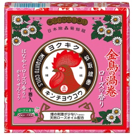 大日本除蟲菊　ＫＩＮＣＨＯ　金鳥の渦巻Ｖ　ローズの香り　１箱（１０巻）