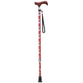 ケイ・ホスピア　愛杖　Ｅシリーズ　伸縮タイプ　赤花柄　Ｅ－２５３Ａ　１本
