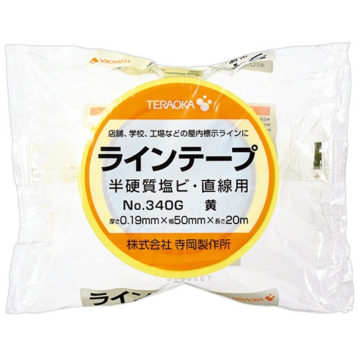 寺岡製作所　ラインテープ　Ｎｏ．３４０Ｇ　５０ｍｍ×２０ｍ　黄　３４０Ｇキ　１巻2