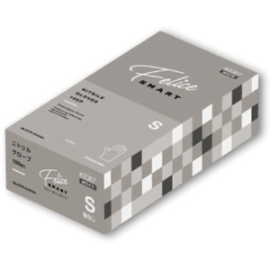 川西工業　ニトリルグローブ　フェリーチェ　スマート　粉なし　ホワイト　Ｓ　＃２０６７Ｗ－Ｓ　１箱（１００枚）1