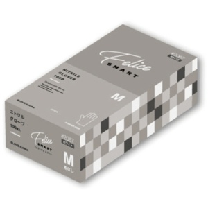 川西工業　ニトリルグローブ　フェリーチェ　スマート　粉なし　ホワイト　Ｍ　＃２０６７Ｗ－Ｍ　１箱（１００枚）1