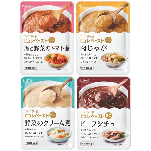 ニュートリー　ブレンダー食　ピュレペーストミニ　８種詰め合わせ　１ケース（１６食）2