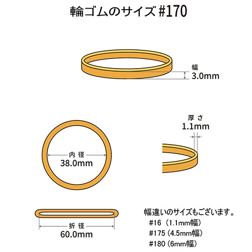 共和　オーバンド　＃１７０　内径３８ｍｍ　５０ｇ入　透明袋　ＧＧＡ－Ｎ－００１　１袋2