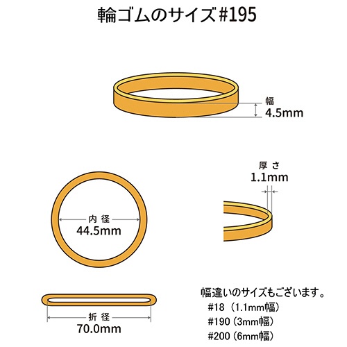 共和　オーバンド　＃１９５　内径４４．５ｍｍ　５００ｇ入　透明袋　ＧＨＡ－Ｎ－００７　１袋2