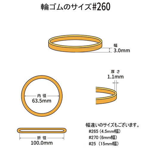 共和　オーバンド　＃２６０　内径６３．５ｍｍ　５０ｇ入　透明袋　ＧＫＡ－Ｎ－００１　１袋2