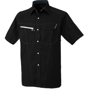 コーコス　半袖シャツ　ソフトライトツイル　ブラック　Ｍサイズ　Ａ－４０７７－１３－Ｍ　１着1