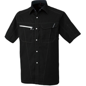 コーコス　半袖シャツ　ソフトライトツイル　ブラック　３Ｌサイズ　Ａ－４０７７－１３－３Ｌ　１着