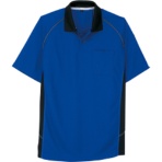 コーコス　半袖ポロシャツ　制電フルダル鹿の子　ブルー（ブラック）　Ａ－３３７７－６