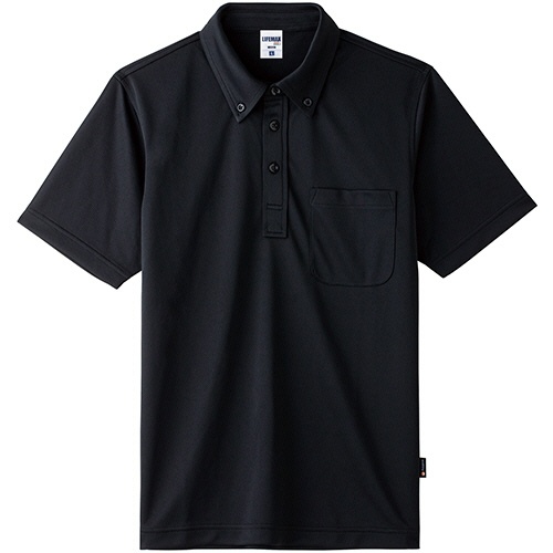 ボンマックス　４．３オンスボタンダウンドライポロシャツ（ポリジン加工）　メッシュ　ブラック　Ｌサイズ　ＭＳ３１１９－１６－Ｌ　１着1