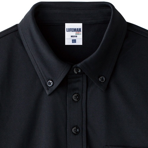 ボンマックス　４．３オンスボタンダウンドライポロシャツ（ポリジン加工）　メッシュ　ブラック　Ｌサイズ　ＭＳ３１１９－１６－Ｌ　１着2