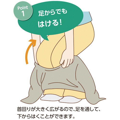ケアファッション　スルッとのびのび長袖インナー　ラウンドネック　婦人用　ベージュ　Ｍ－Ｌサイズ　８００２７８－０１　１着3