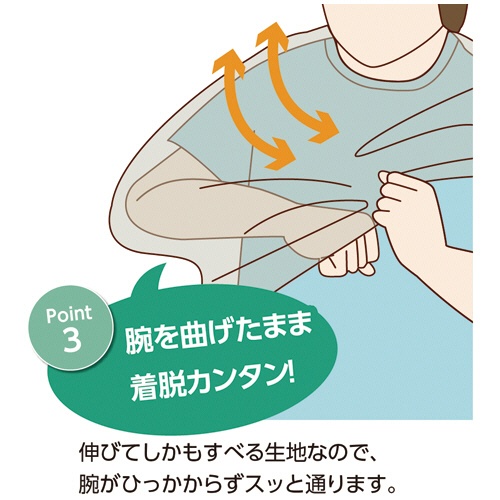 ケアファッション　スルッとのびのび長袖インナー　ラウンドネック　婦人用　ベージュ　Ｍ－Ｌサイズ　８００２７８－０１　１着5