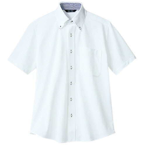 住商モンブラン　男女兼用半袖ニットシャツ　アルティマ鹿の子ニット　白　Ｓサイズ　ＺＫ２７１２－２ＣＢ－Ｓ　１着1