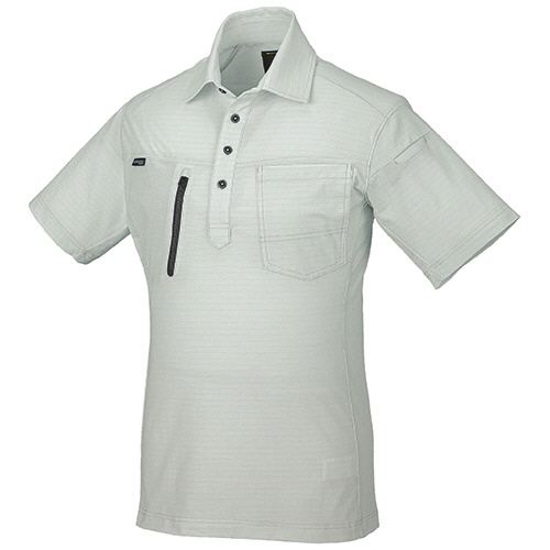 クロダルマ　半袖ポロシャツ　ワッフル　シルバー　ＳＳサイズ　２６６８６－４０－ＳＳ　１着1