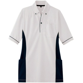 アイトス　サイドポケット半袖ポロシャツ（男女兼用）　ダンボールニット　シルバーグレー　Ｌサイズ　ＡＺ－７６７９－００３－Ｌ　１着