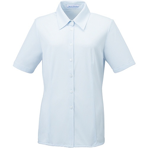 神馬本店　半袖ブラウス　ニットトリコット　サックス　９号　ＳＳ０５２Ｂ－９－９　１着1