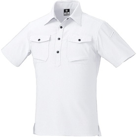 クロダルマ　半袖ポロシャツ（脇スリット）　ホワイト　Ｍサイズ　２６４５０－９０－Ｍ　１着