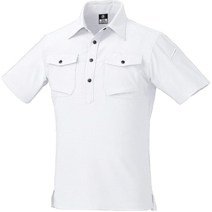 クロダルマ　半袖ポロシャツ（脇スリット）　ホワイト　Ｍサイズ　２６４５０－９０－Ｍ　１着1