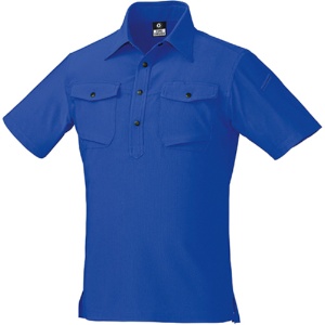 クロダルマ　半袖ポロシャツ（脇スリット）　ブルー　Ｍサイズ　２６４５０－１０－Ｍ　１着1