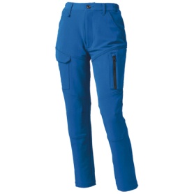 クロダルマ　レディースカーゴパンツ（ノータック・脇シャーリング）　二重織　ブルー　ＬＬサイズ　３５６７３１－１０－ＬＬ　１着