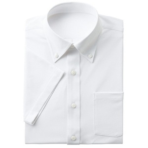 チクマ　半袖シャツ（ボタンダウン）　ドットニット　ホワイト　Ｓサイズ　ＳＦ３４２２－１－Ｓ　１着1