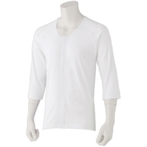 ケアファッション　７分袖ワンタッチシャツ（２枚組）　ホワイト　Ｓ　９８００２－０４　１パック1