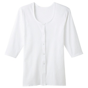 グンゼ　快適工房　７分袖前開き釦付シャツ　婦人　ホワイト　Ｌ　ＫＱ５０３４－Ｗ－Ｌ　１着1