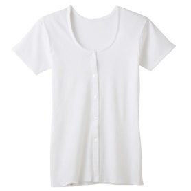 グンゼ　快適工房　３分袖前開き釦付シャツ　婦人　ホワイト　Ｍ　ＫＱ５０３８－Ｗ－Ｍ　１着