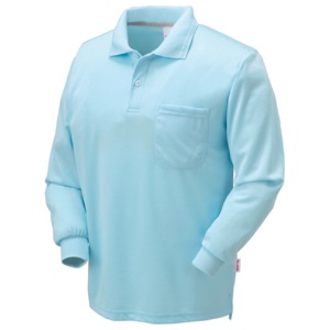 クロダルマ　長袖ポロシャツ（脇スリット）　ワッフル　ネイビー　Ｍサイズ　２５４１５－１－１１－Ｍ　１着2
