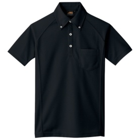 コーコス　ボタンダウンポロシャツ　マイクロバックメッシュ　ブラック　Ｌサイズ　ＡＳ－６７７－１３－Ｌ　１着