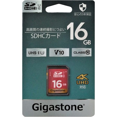 Ｇｉｇａｓｔｏｎｅ　ＳＤＨＣカード　１６ＧＢ　Ｖ１０　ＵＨＳ－１　Ｕ１　ＧＪＳＸ－１６ＧＶ１　１枚2