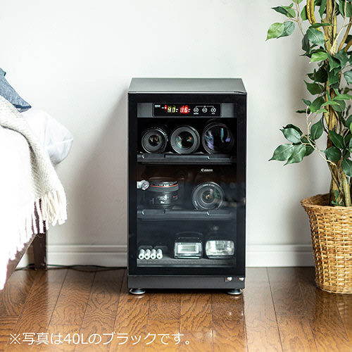 サンワダイレクト防湿庫40L 木目調
