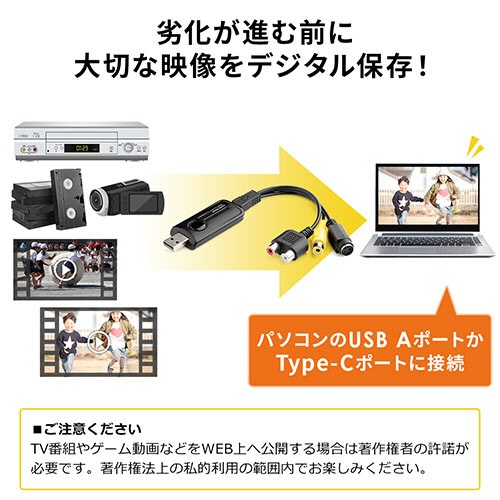 サンワダイレクト　ＵＳＢビデオキャプチャー　ビデオテープ対応　Ｗｉｎ／Ｍａｃ対応　４００－ＭＥＤＩ０３９　１個4