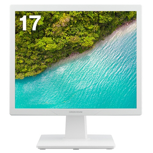 グリーンハウス　１７型スクエア　フルカラーＬＥＤ液晶ディスプレイ　ホワイト　ＧＨ－ＬＣＳ１７Ｄ－ＷＨ　１台1