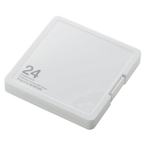 エレコム　ＳＤ／ｍｉｃｒｏＳＤ用メモリカードケース　プラスチックタイプ　ホワイト　インデックス台紙付　ＣＭＣ－ＳＤＣＰＰ２４ＷＨ　１個1