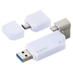 エレコム　Ｌｉｇｈｔｎｉｎｇコネクタ搭載ＵＳＢ３．２　Ｇｅｎ１メモリ　１２８ＧＢ　ホワイト　ＭＦ－ＬＧＵ３Ｂ１２８ＧＷＨ　１個