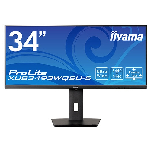ｉｉｙａｍａ　ＰｒｏＬｉｔｅ　３４型ワイド液晶デイスプレイ　ブラック　ＸＵＢ３４９３ＷＱＳＵ－Ｂ５　１台1