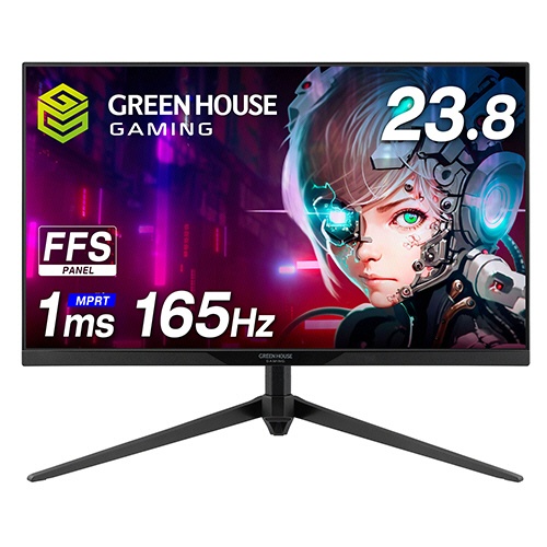 グリーンハウス　２３．８型　１６５Ｈｚ　ゲーミングディスプレイ　ブラック　ＧＨ－ＥＬＣＧ２３８Ｂ－ＢＫ　１台1