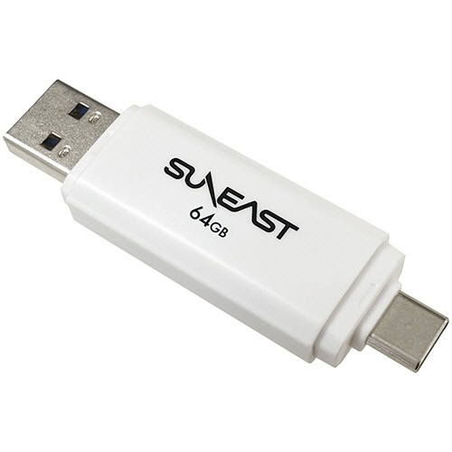 旭東エレクトロニクス　ＳＵＮＥＡＳＴ　ＵＳＢ３．２　フラッシュメモリ　Ｔｙｐｅ－Ａ・Ｔｙｐｅ－Ｃ　両搭載タイプ　６４ＧＢ　ＳＥ－ＵＳＢ３．０－０６４ＧＣ１　１個3