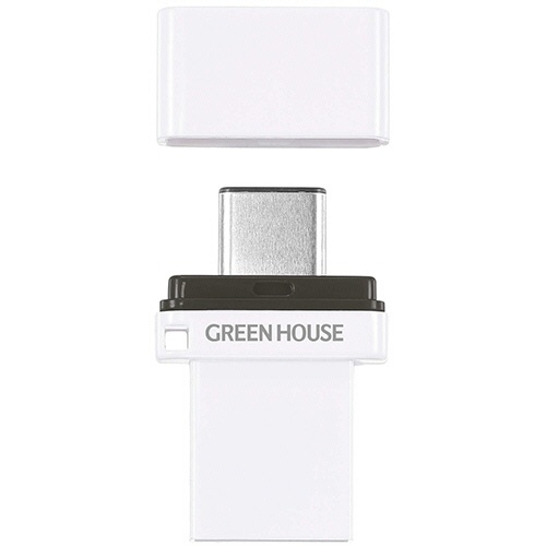 グリーンハウス　Ｔｙｐｅ－Ｃ／Ａ　ＵＳＢ３．２　Ｇｅｎ１対応　デュアルＵＳＢメモリー　１６ＧＢ　ＧＨ－ＵＦ３ＣＢ１６Ｇ－ＷＨ　１個1