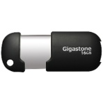 Gigastone USB2.0フラッシュメモリ スライド式 16GB ブラック/シルバー GJU216GSLJ 1個