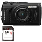 デジタルカメラ　Ｔｏｕｇｈ　ＴＧ－７　ブラック　＋　１６ＧＢ　ＳＤＨＣメモリカード　１セット