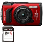 デジタルカメラ　Ｔｏｕｇｈ　ＴＧ－７　レッド　＋　３２ＧＢ　ＳＤＨＣメモリカード　１セット