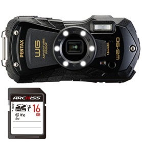 ＰＥＮＴＡＸ　デジタルカメラ　ＷＧ－９０　ブラック　＋　１６ＧＢ　ＳＤＨＣメモリカード　１セット
