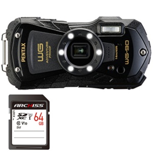 ＰＥＮＴＡＸ　デジタルカメラ　ＷＧ－９０　ブラック　＋　６４ＧＢ　ＳＤＸＣメモリカード　１セット1
