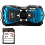 デジタルカメラ　ＰＥＮＴＡＸ　ＷＧ－９０　ＢＬＵＥ　＋　１２８ＧＢ　ＳＤＸＣメモリカード　１セット