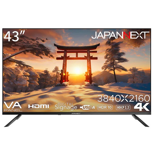 ジャパンネクスト　４３型ワイド　ＶＡパネル　大型４Ｋ液晶モニター　２年保証モデル　ＪＮ－Ｖ４３ＵＨＤＲ－Ｕ　１台1