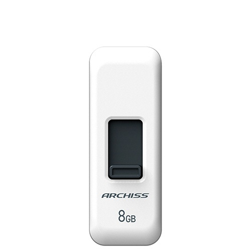 アーキス　ＵＳＢ２．０　スライド式フラッシュメモリ　８ＧＢ　ホワイト　ＡＳ－００８ＧＵ２－ＰＳＷ　１個2