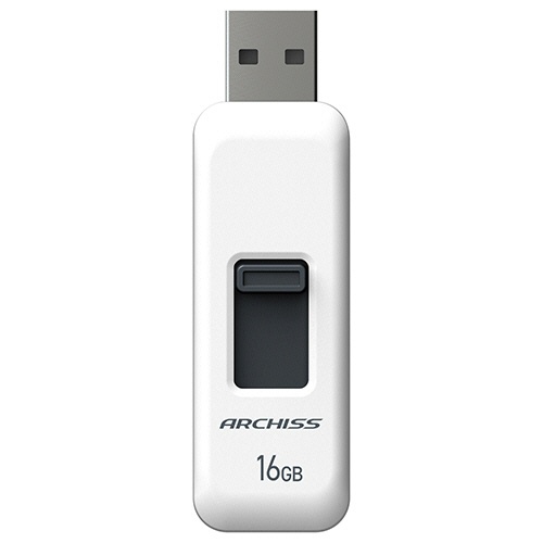 アーキス　ＵＳＢ２．０　スライド式フラッシュメモリ　１６ＧＢ　ホワイト　ＡＳ－０１６ＧＵ２－ＰＳＷ　１個1